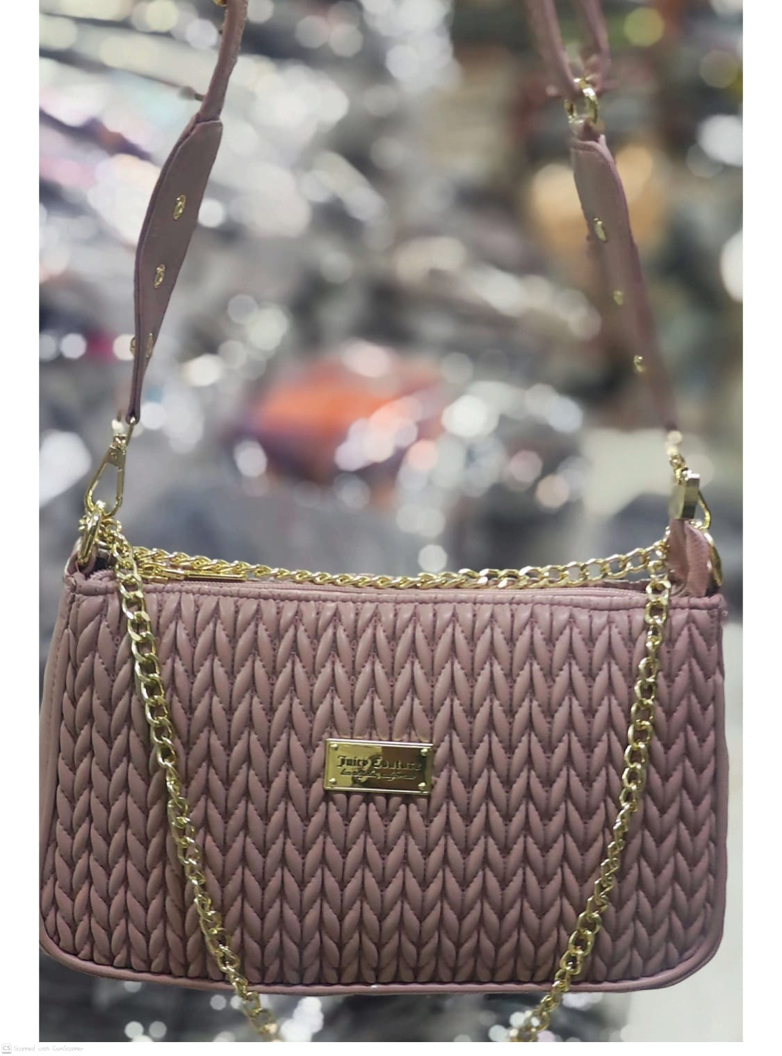 Premium Chain Shoulder Bag - White / Pink / Mint